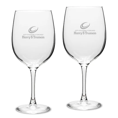 Harry S Truman College Falcons 19oz. 2-Piece Traditional Robusto Red Wine Table Glass Set