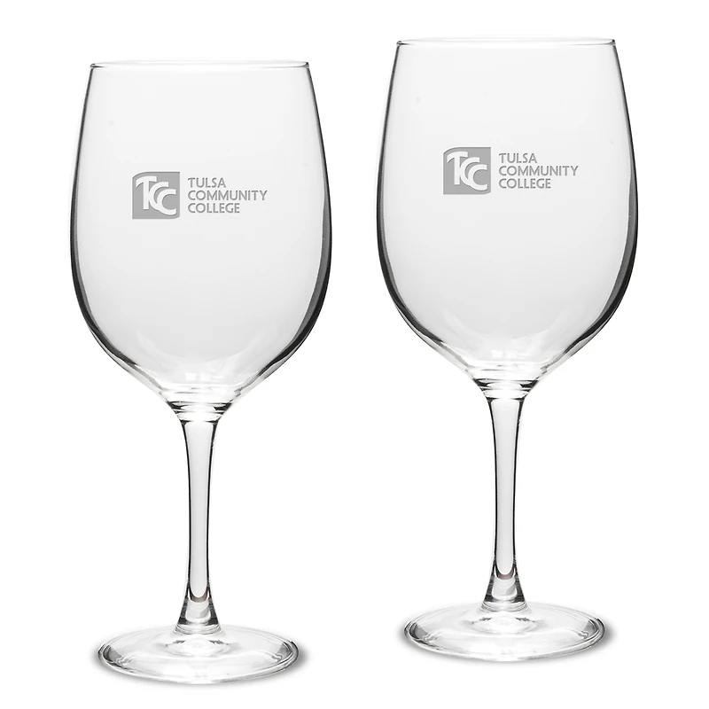 Tulsa Community College 19oz. 2-Piece Traditional Robusto Red Wine Table Glass Set