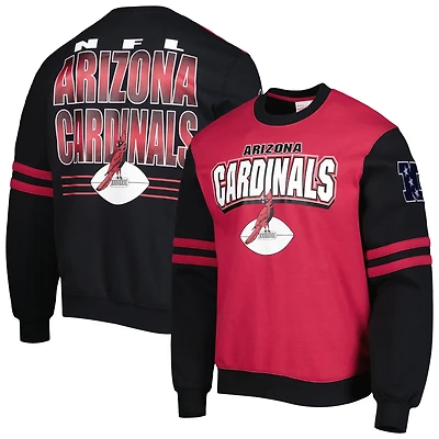 Men's Mitchell & Ness Cardinal Arizona Cardinals All Over 2.0 Pullover Sweatshirt