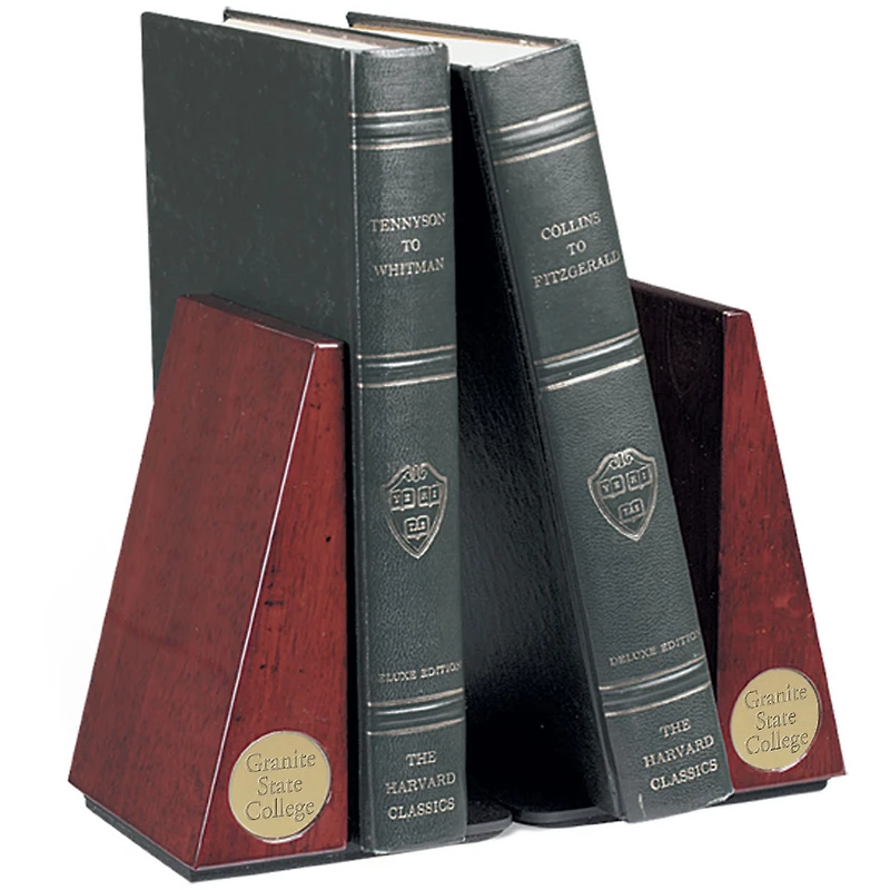 Gold Granite State College Rosewood Bookends