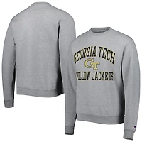 Men's Champion Heather Gray Georgia Tech Yellow Jackets High Motor Pullover Sweatshirt