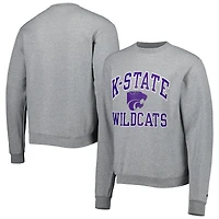 Men's Champion Heather Gray Kansas State Wildcats High Motor Pullover Sweatshirt