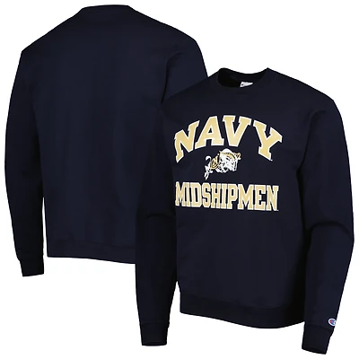 Men's Champion Navy Navy Midshipmen High Motor Pullover Sweatshirt