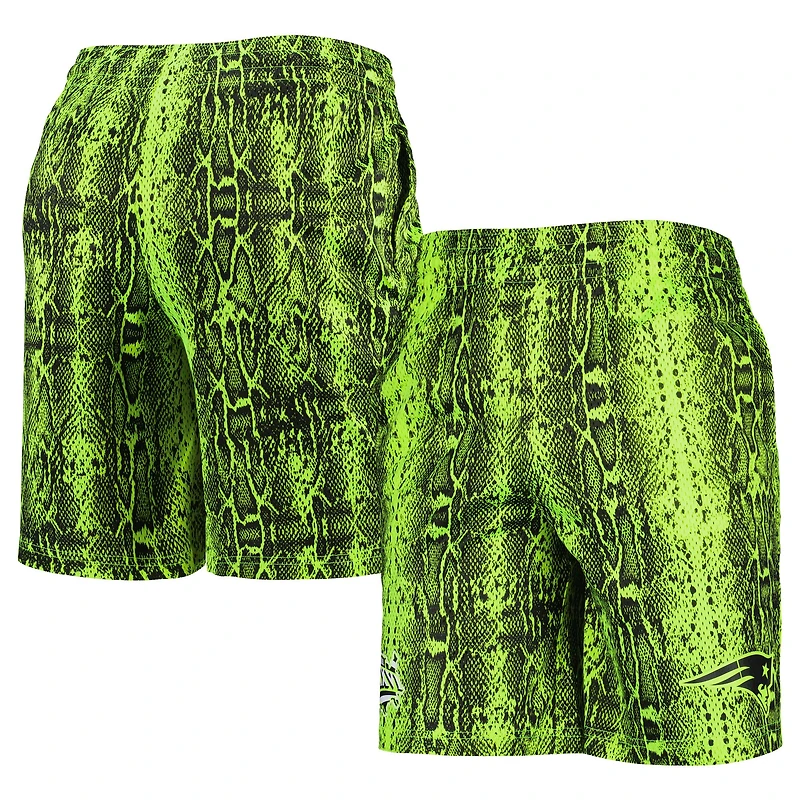 Men's New Era Neon Green New England Patriots Summer Pop Shorts