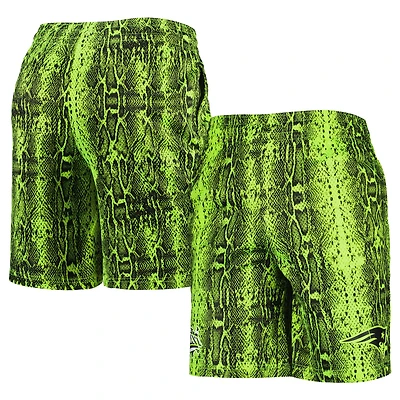 Men's New Era Neon Green New England Patriots Summer Pop Shorts