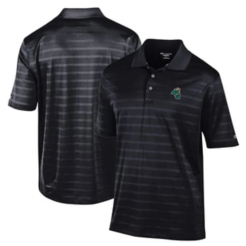Men's Champion Black Coastal Carolina Chanticleers Relaxed Fit Textured Solid Polo