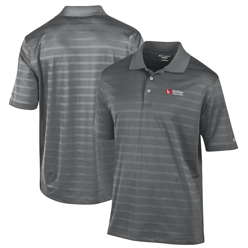 Men's Champion Gray Berklee College of Music Relaxed Fit Textured Solid Polo