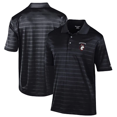 Men's Champion Black Northeastern Huskies Relaxed Fit Textured Solid Polo