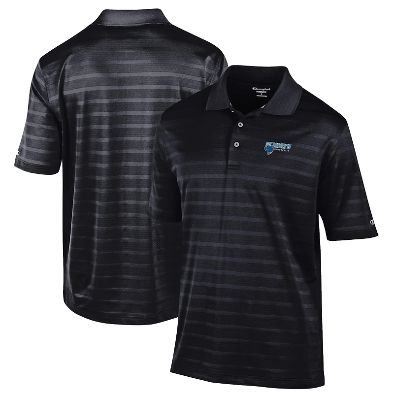 Men's Champion Black St. Mary's University Rattlers Relaxed Fit Textured Solid Polo