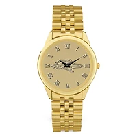 Men's Gold MSU Denver Roadrunners Medallion Rolled Link Bracelet Wristwatch