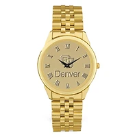 Men's Gold CU Denver Lynx Medallion Rolled Link Bracelet Wristwatch