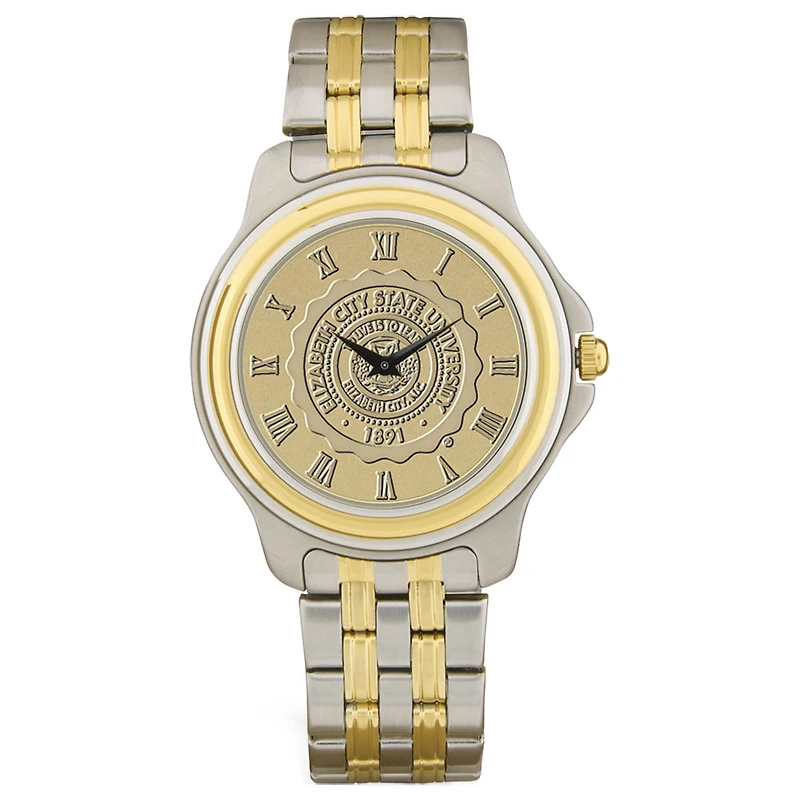 Men's Gold ECSU Vikings Two-Tone Medallion Wristwatch
