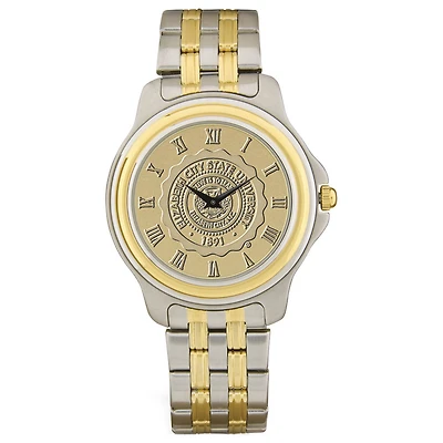 Men's Gold ECSU Vikings Two-Tone Medallion Wristwatch