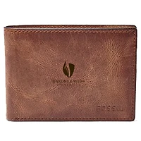 Men's Fossil Brown Gardner-Webb Bulldogs Leather Derrick Front Pocket Bi-Fold Wallet