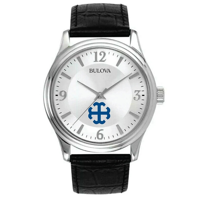 Men's Bulova Silver Saint Mary's Belles Leather Watch