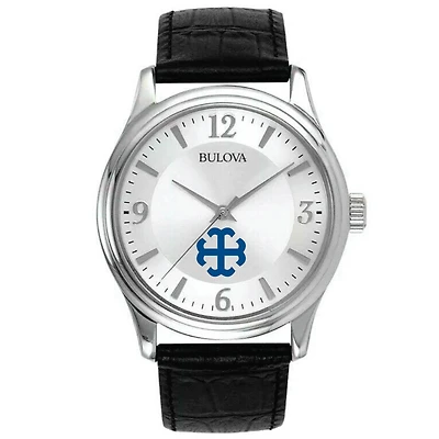 Men's Bulova Silver Saint Mary's Belles Leather Watch