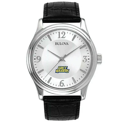 Men's Bulova Silver Grand Rapids Raiders Leather Watch