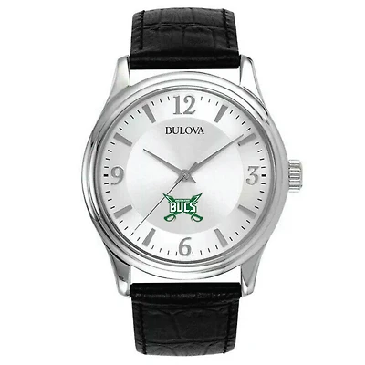 Men's Bulova Silver Shelton State Buccaneers Leather Watch