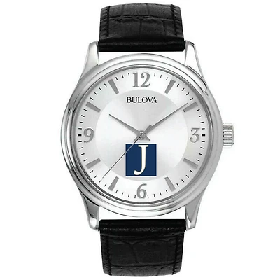 Men's Bulova Silver Juniata Eagles Leather Watch