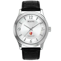 Men's Bulova Silver Gardner-Webb Bulldogs Leather Watch