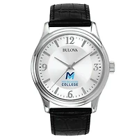 Men's Bulova Silver Mid Michigan College Leather Watch