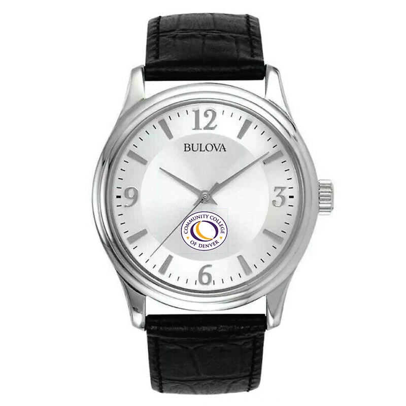 Men's Bulova Silver CCD CityHawks Leather Watch