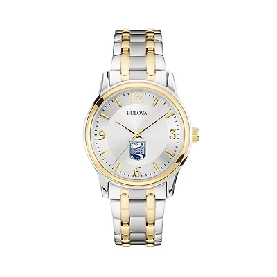 Men's Bulova Silver Endicott College Classic Two-Tone Round Watch