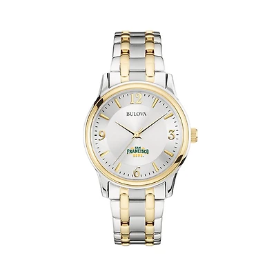 Men's Bulova Silver San Francisco Dons Classic Two-Tone Round Watch