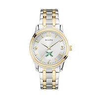 Men's Bulova Silver Shelton State Buccaneers Classic Two-Tone Round Watch