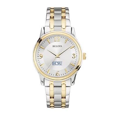 Men's Bulova Silver Elizabeth City State University Vikings Classic Two-Tone Round Watch