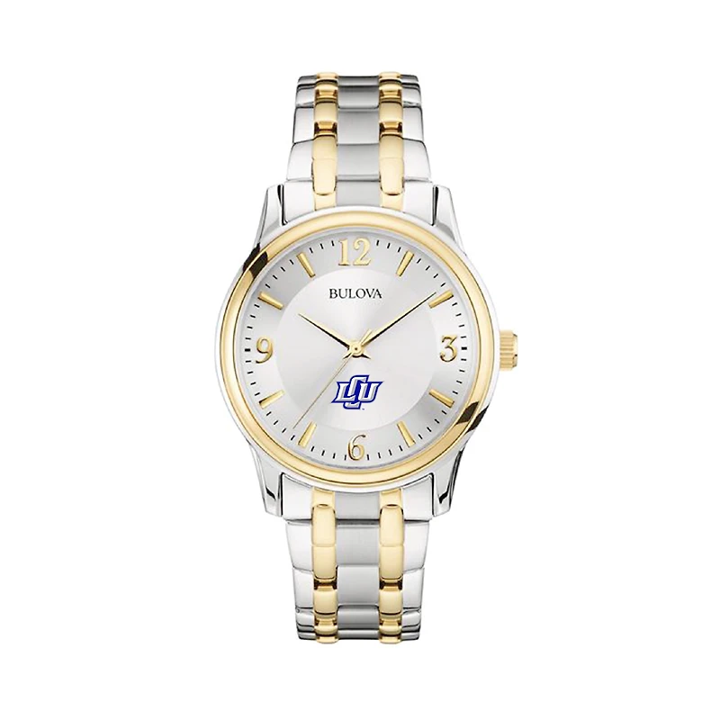 Men's Bulova Silver Lubbock Christian Chaparral Classic Two-Tone Round Watch