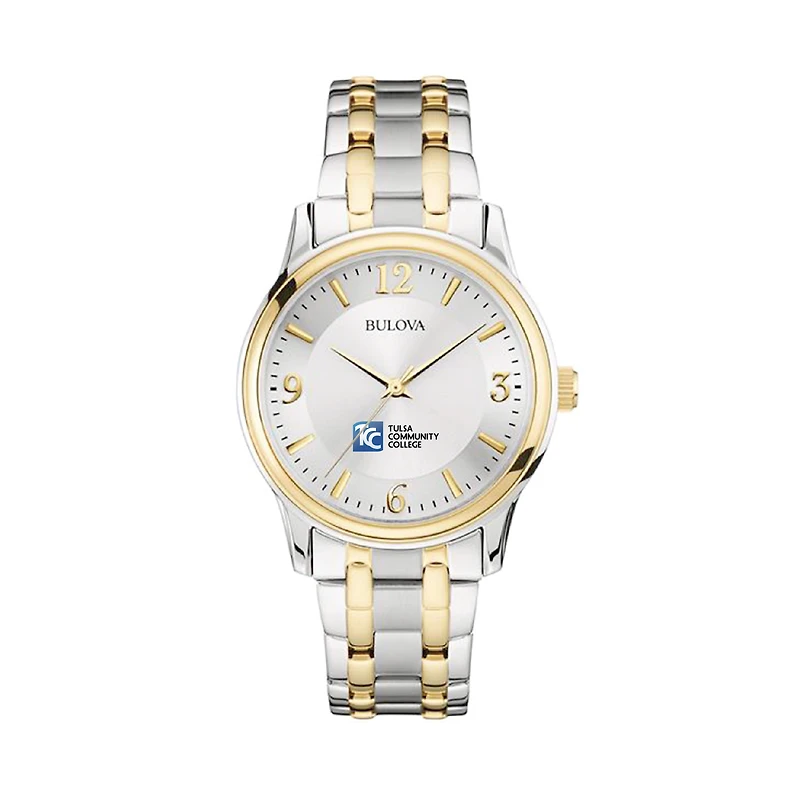 Men's Bulova Silver Tulsa Community College Classic Two-Tone Round Watch