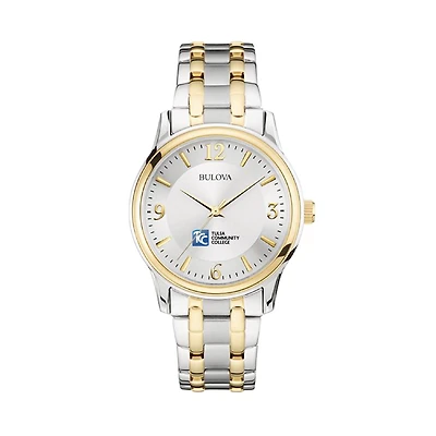Men's Bulova Silver Tulsa Community College Classic Two-Tone Round Watch