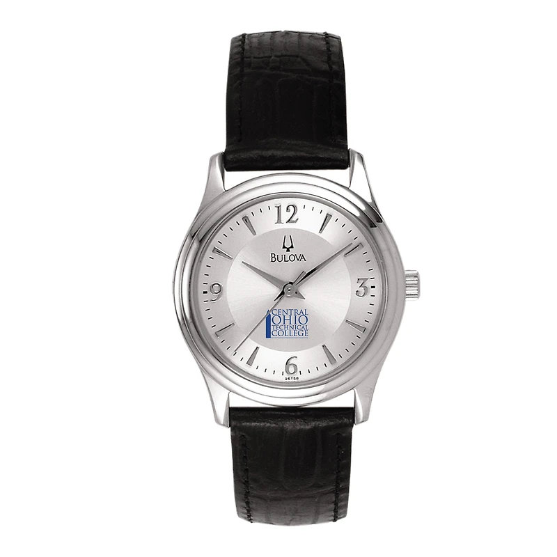Women's Bulova Silver Central Ohio Technical College Leather Watch