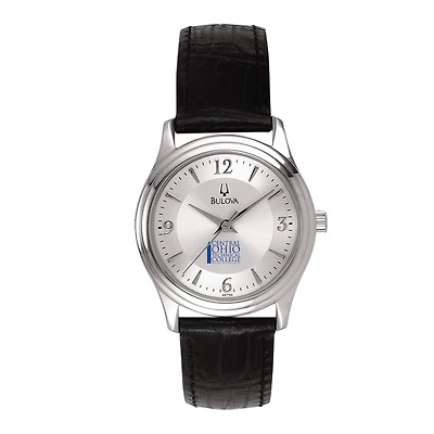 Women's Bulova Silver Central Ohio Technical College Leather Watch
