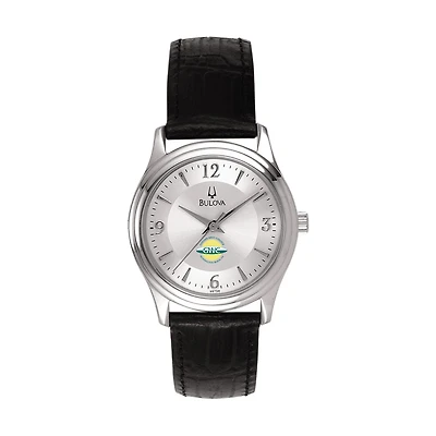 Women's Bulova Silver Golden West College Leather Watch