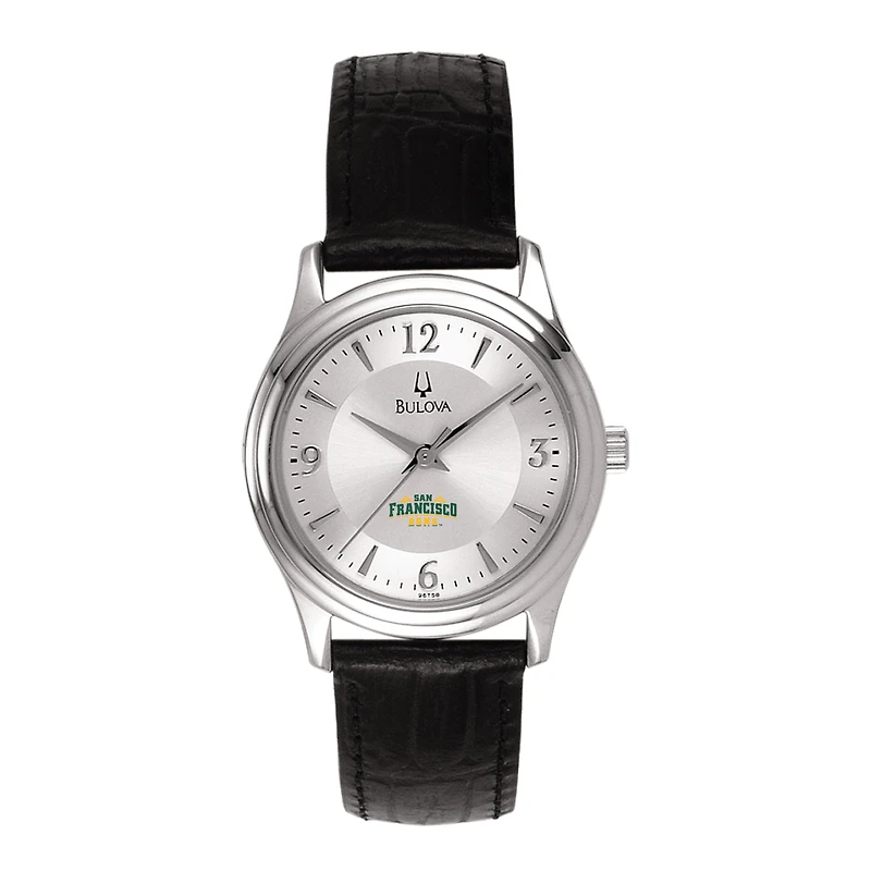Women's Bulova Silver San Francisco Dons Leather Watch