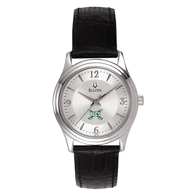 Women's Bulova Silver Shelton State Buccaneers Leather Watch