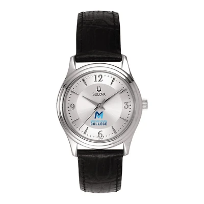 Women's Bulova Silver Mid Michigan College Leather Watch