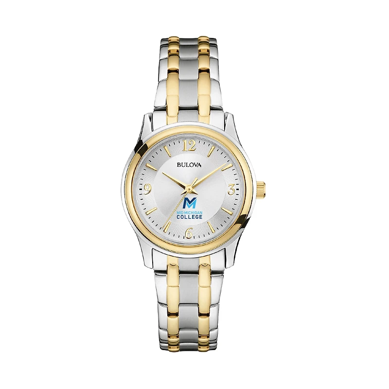 Women's Bulova Silver Mid Michigan College Classic Two-Tone Round Watch