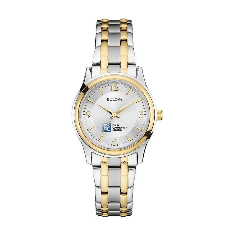 Women's Bulova Silver Tulsa Community College Classic Two-Tone Round Watch