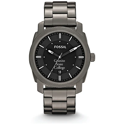 Fossil Granite State College Machine Smoke Stainless Steel Watch