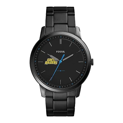Fossil Black Grand Rapids Raiders The Minimalist Slim Stainless Steel Watch