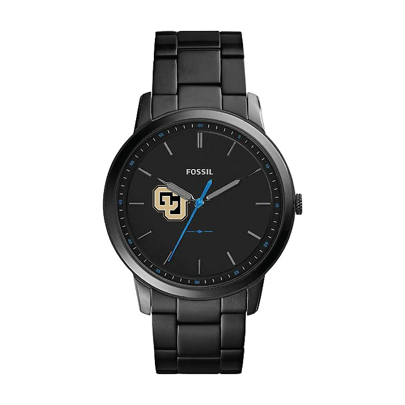 Fossil Black CU Denver Lynx The Minimalist Slim Stainless Steel Watch