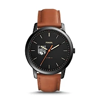 Fossil Black Endicott College The Minimalist Slim Light Brown Leather Watch