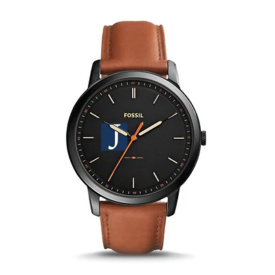 Fossil Black Juniata Eagles The Minimalist Slim Light Brown Leather Watch