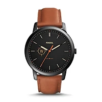 Fossil Black Willamette Bearcats The Minimalist Slim Light Brown Leather Watch