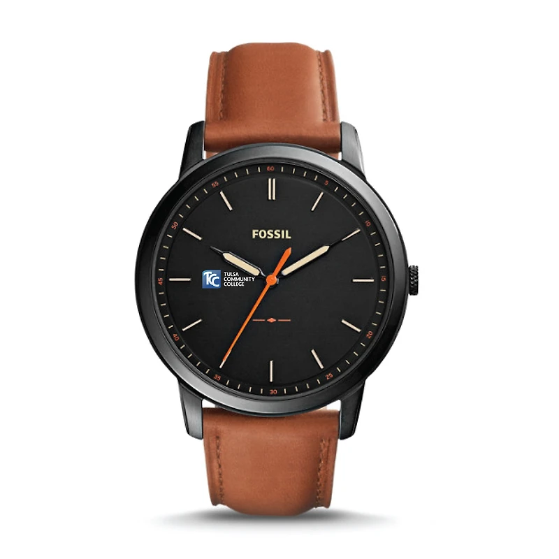 Fossil Black Tulsa Community College The Minimalist Slim Light Brown Leather Watch