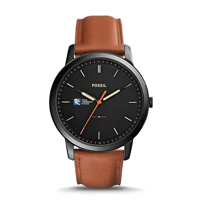 Fossil Black Tulsa Community College The Minimalist Slim Light Brown Leather Watch