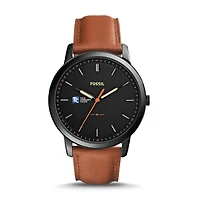 Fossil Black Tulsa Community College The Minimalist Slim Light Brown Leather Watch